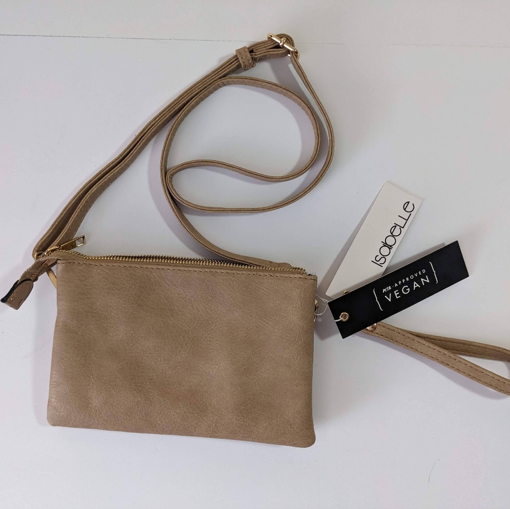 NWT vegan Isabelle Crossbody Bag -- Vegan Tan